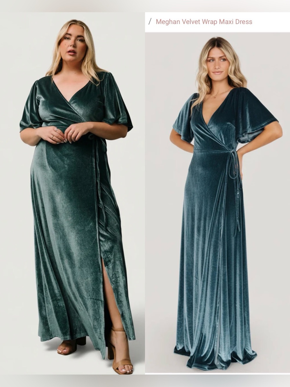 NWT Baltic Born Meghan Wrap Maxi Dress Velvet Persian Blue , 3XL